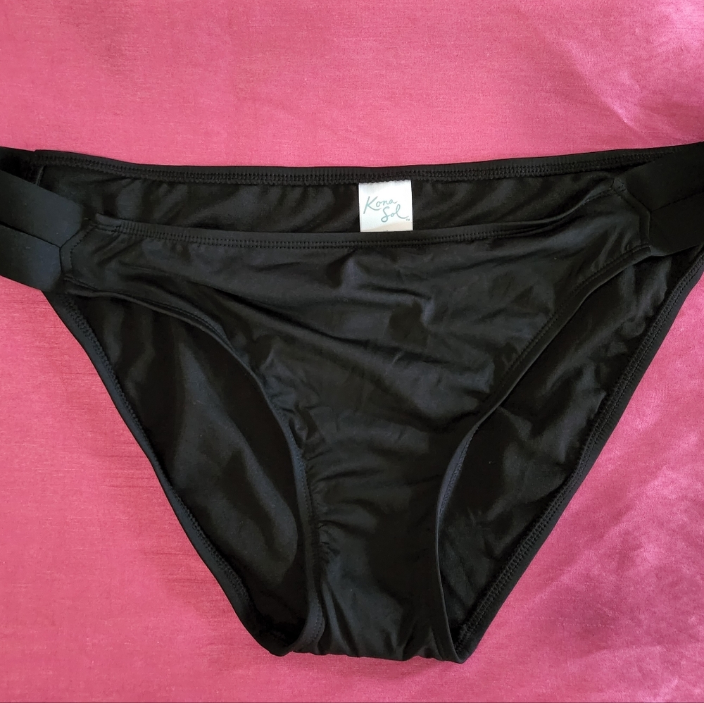 Women's Double Tab Medium Coverage Hipster Bikini Bottom - Kona Sol - Picture 6 of 7